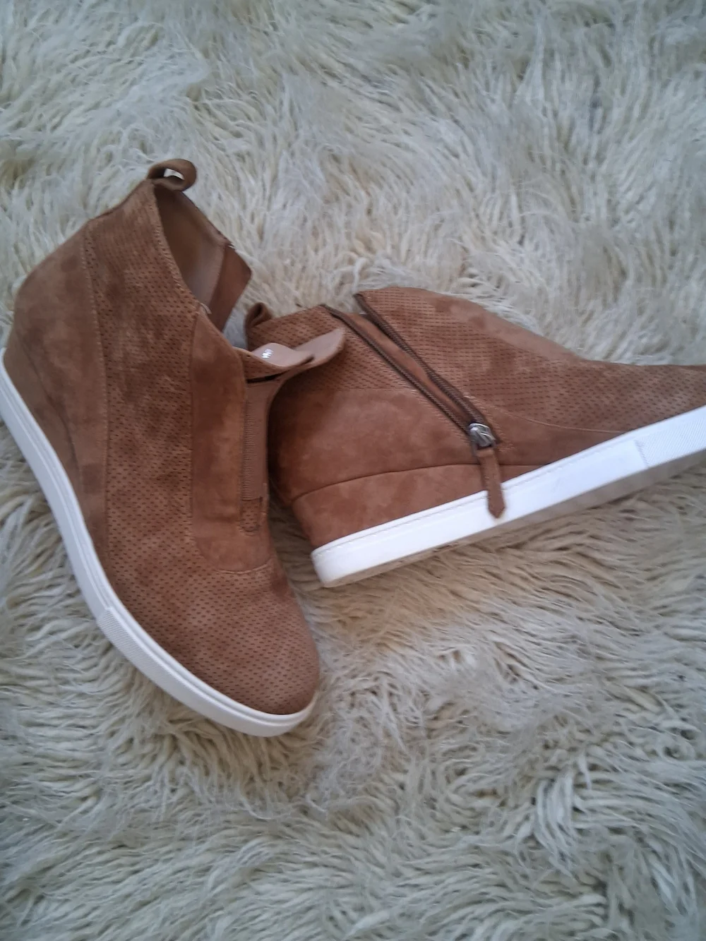 Paolo Women’s Tan Suede Perforated Slip-On Ankle Boot